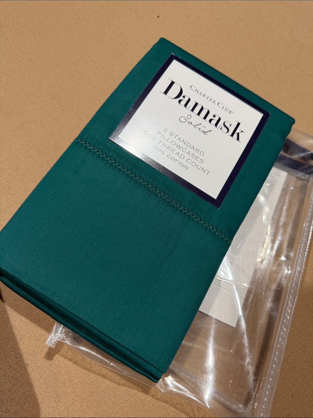 NWT Charter Club Damask Solid Pillowcases  set /2 in Deep Teal 500 thread count